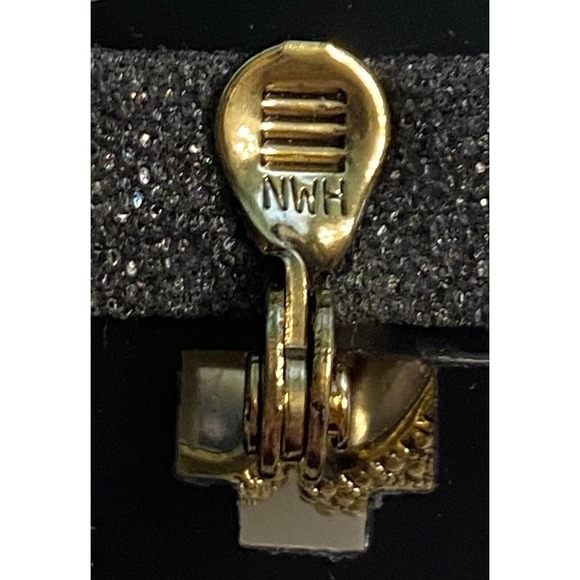 Napier Vintage Red Rhinestone Gold Tone Clip On Earrings NOS - Picture 5 of 5